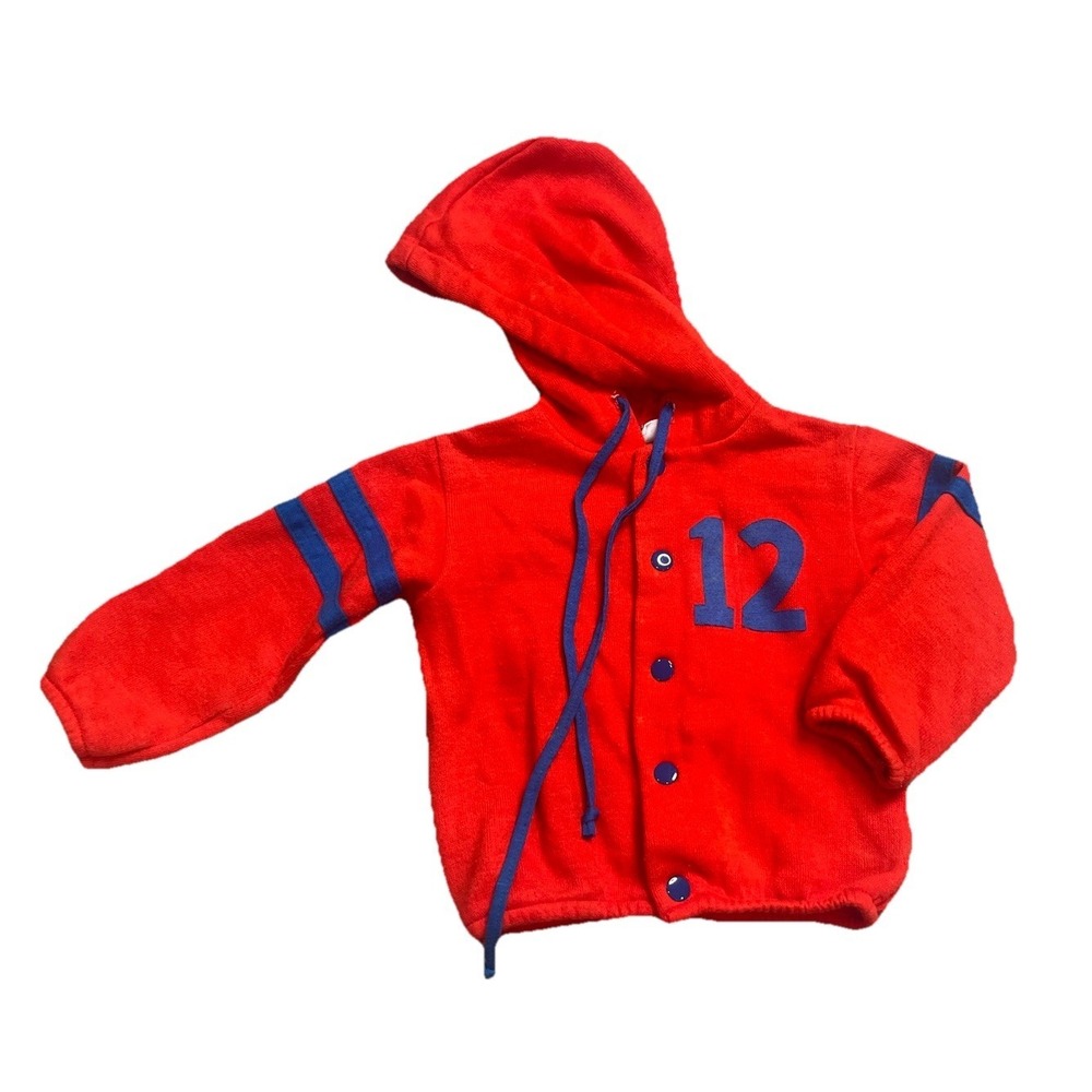Vtg Carters Baby Jacket Red Blue Stripe 12 Size‎ 12 Months *read* #1